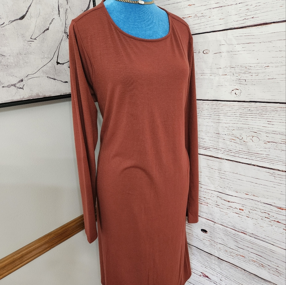 Zenana Long Sleeve Pocketed Casual Swing T-Shirt Dress Size 2x - Picture 3 of 16